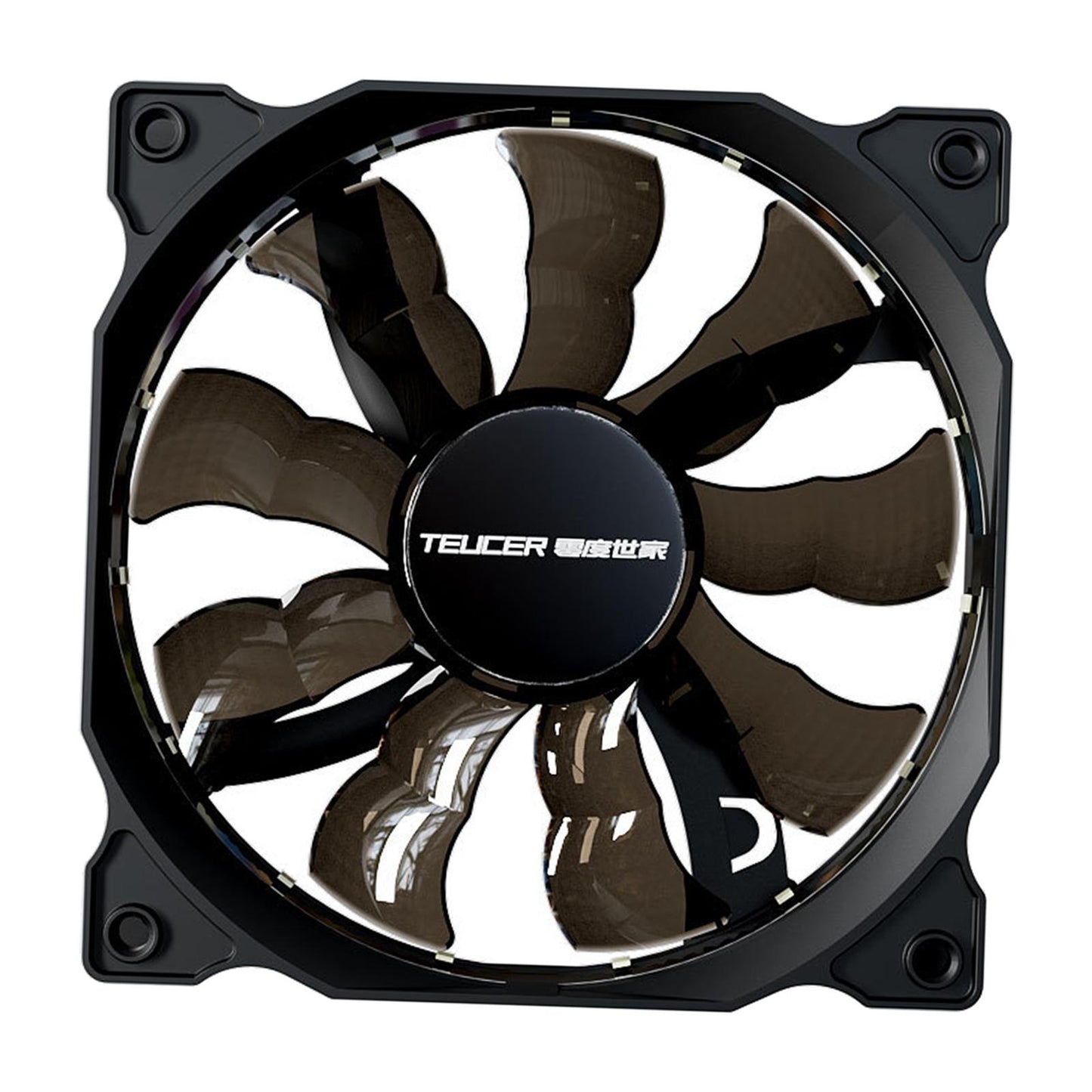 120mm Case Fans 9 Blade with 4 Soft Silicone Cushion Hydraulic Bearing PC Fan black blade