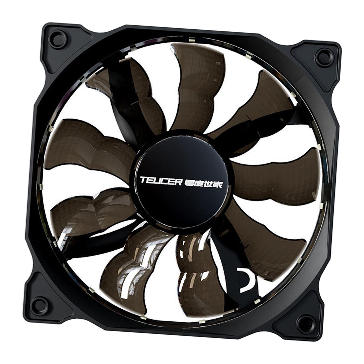 120mm Case Fans 9 Blade with 4 Soft Silicone Cushion Hydraulic Bearing PC Fan black blade