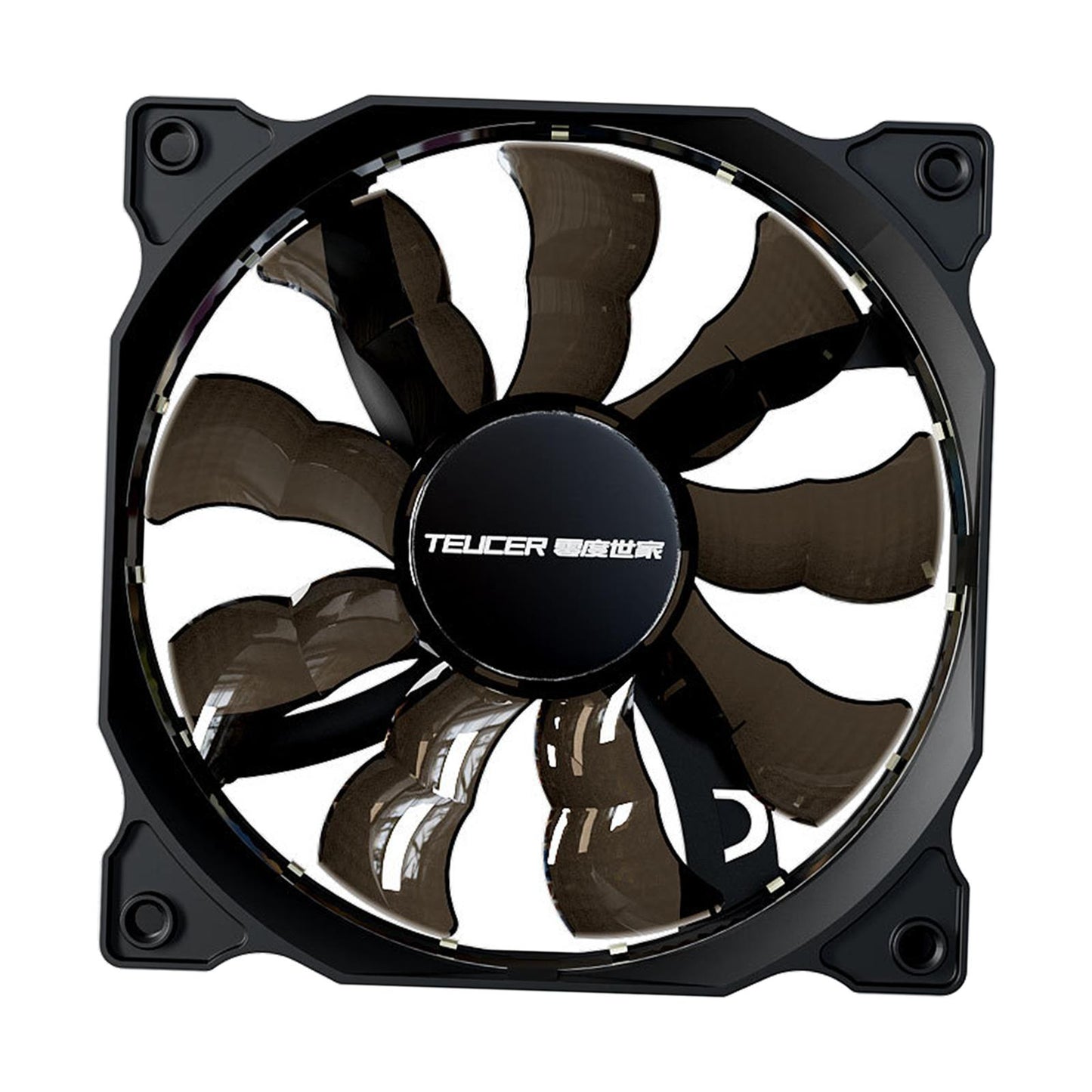 120mm Case Fans 9 Blade with 4 Soft Silicone Cushion Hydraulic Bearing PC Fan black blade