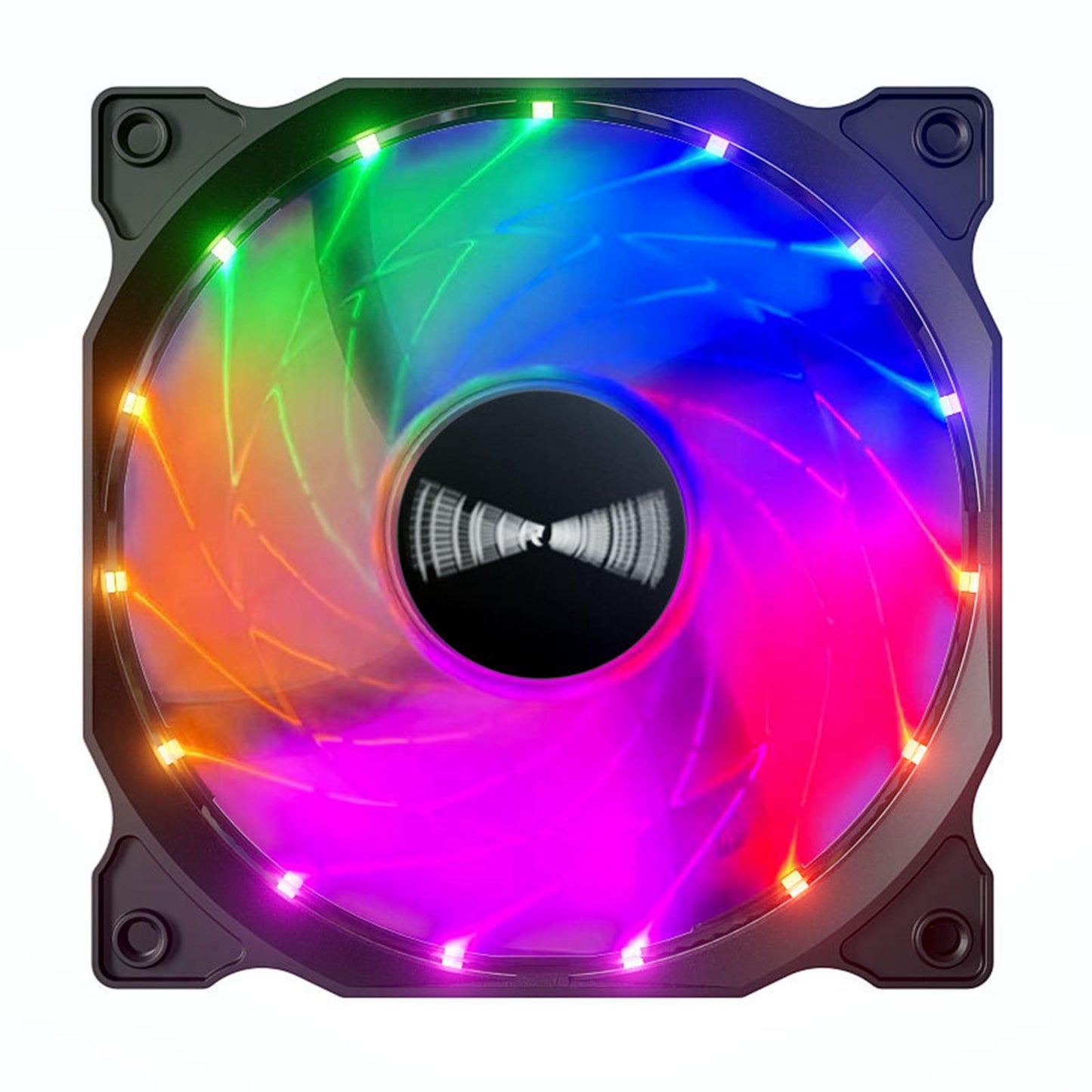 120mm Case Fans 9 Blade with 4 Soft Silicone Cushion Hydraulic Bearing PC Fan black blade