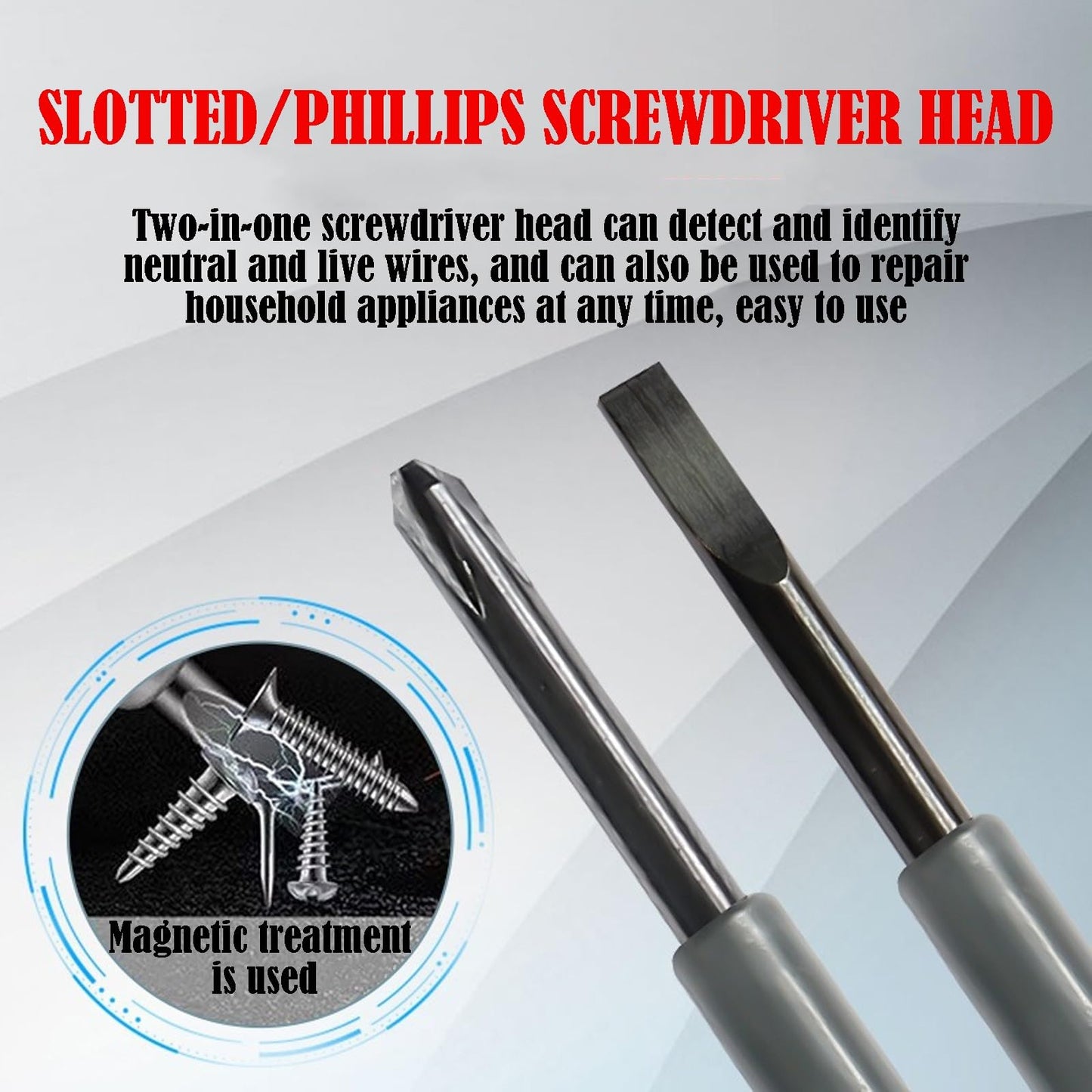 2 PCS Electrician special intelligent induction test pen to test leakage voltage LED display alarm car test pen- Slot head & Cross Head