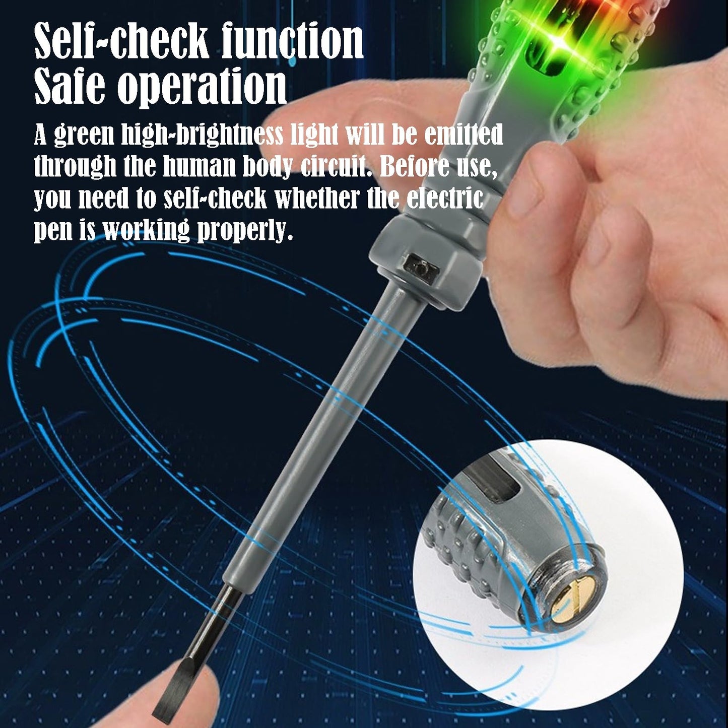2 PCS Electrician special intelligent induction test pen to test leakage voltage LED display alarm car test pen- Slot head & Cross Head