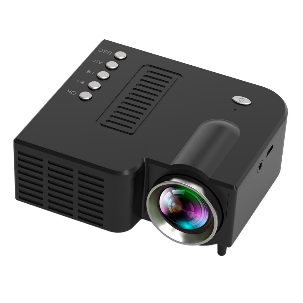 Portable Mini Projector LED HD 1080P Home Theater USB 10-60inch Image Black