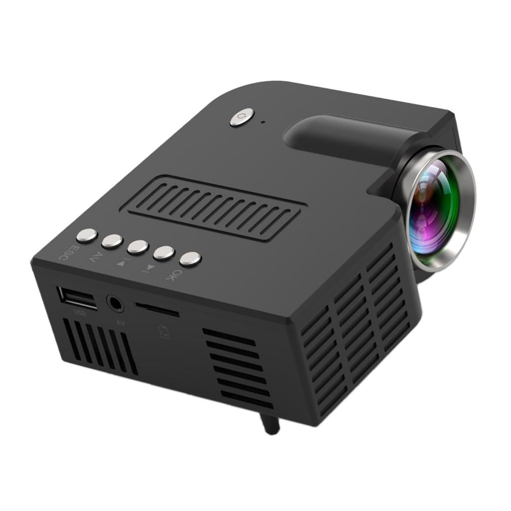 Portable Mini Projector LED HD 1080P Home Theater USB 10-60inch Image Black