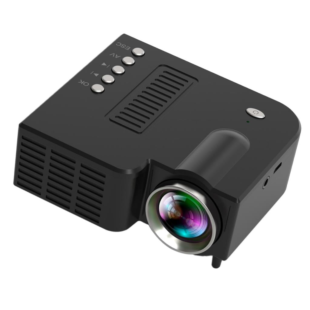 Portable Mini Projector LED HD 1080P Home Theater USB 10-60inch Image Black