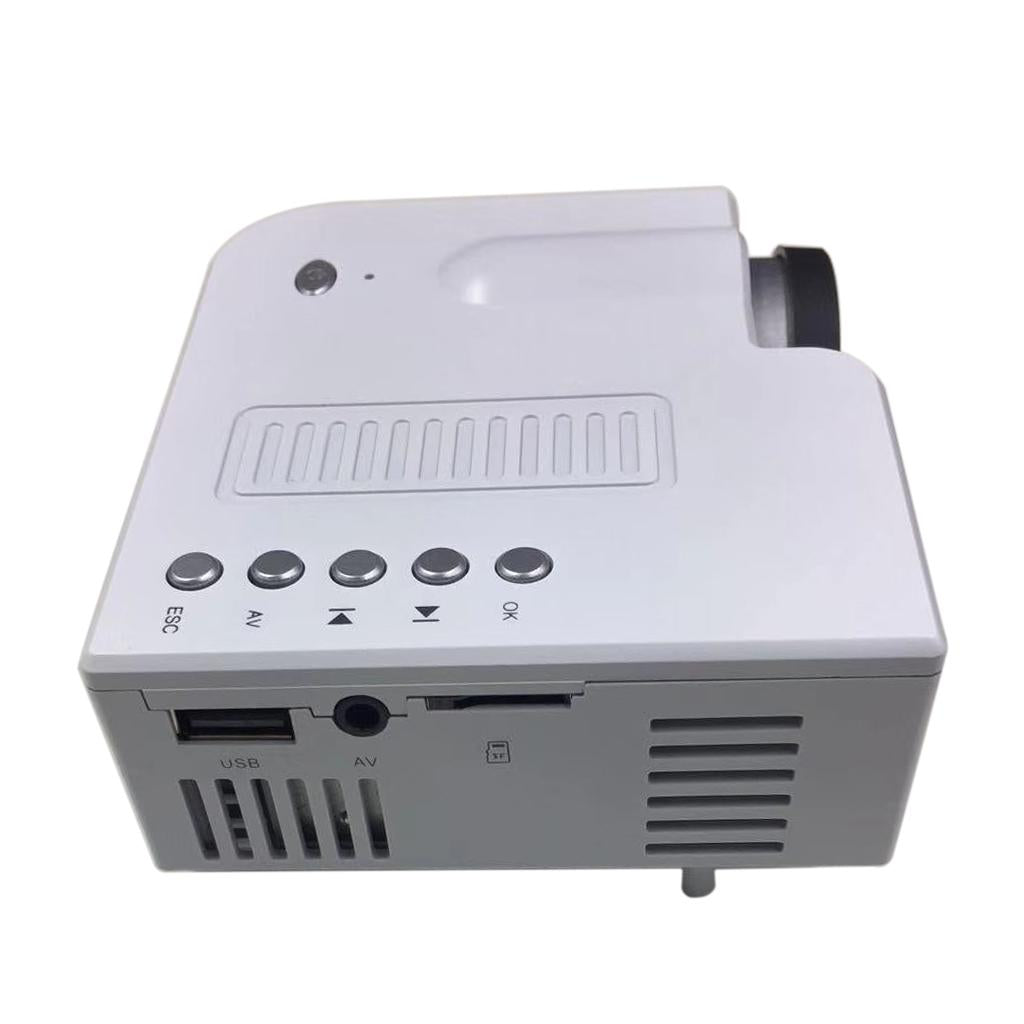 Portable Mini Projector LED HD 1080P Home Theater USB 10-60inch Image White