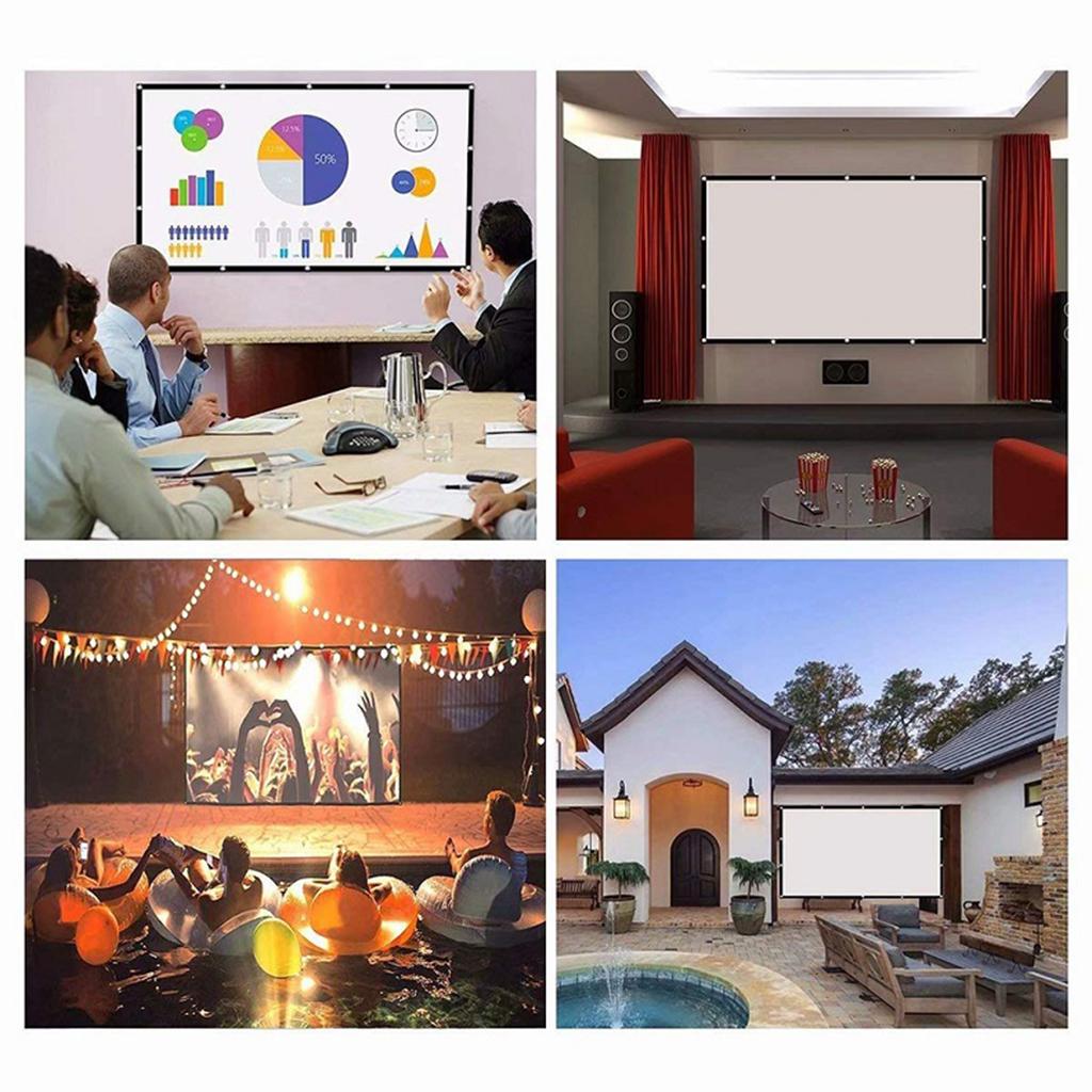 16:9 Foldable Projection Screen HD Home Cinema Projector Cloth 72inch