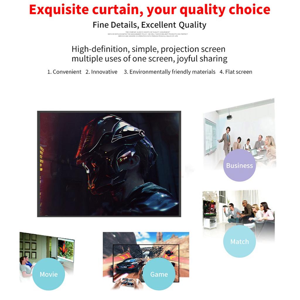 16:9 Foldable Projection Screen HD Home Cinema Projector Cloth 84inch