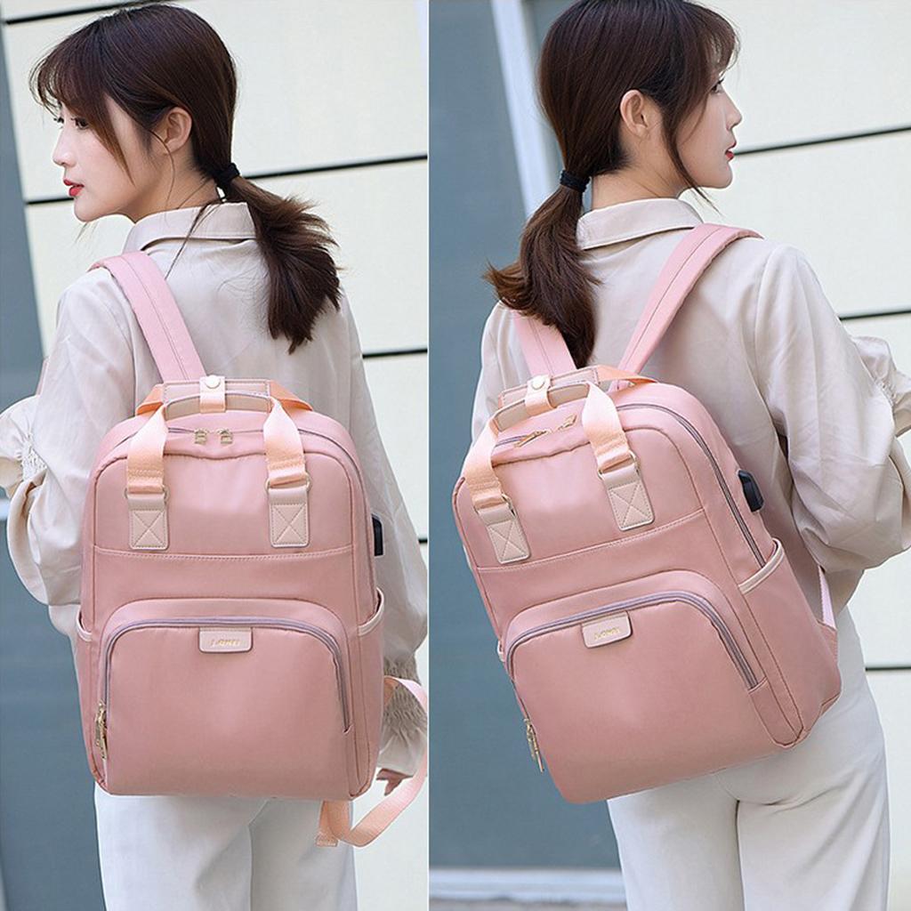 Laptop Backpack Travel Backpacks Bookbag with usb Port Pink_14 inch