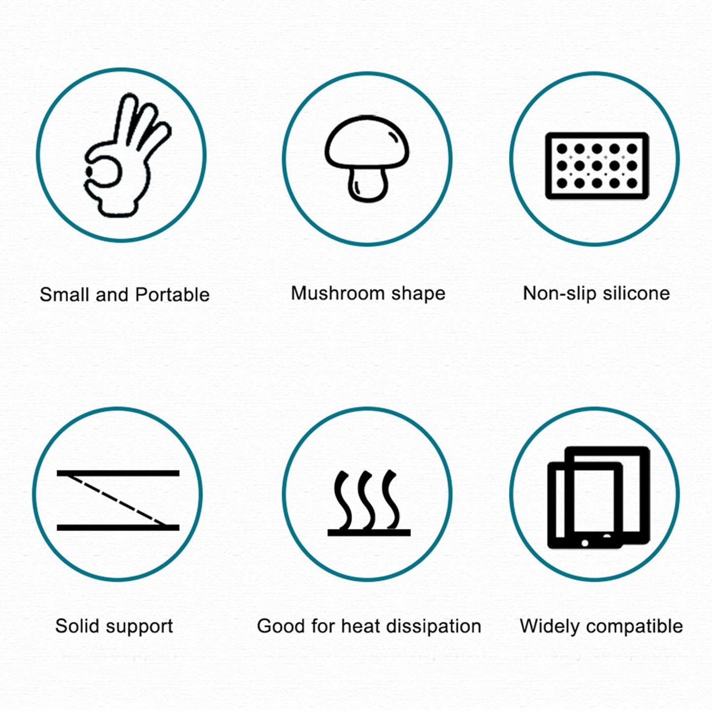 2x Magnetic Ball Laptop Stand Portable Cooling Pad Laptop Elevator Black