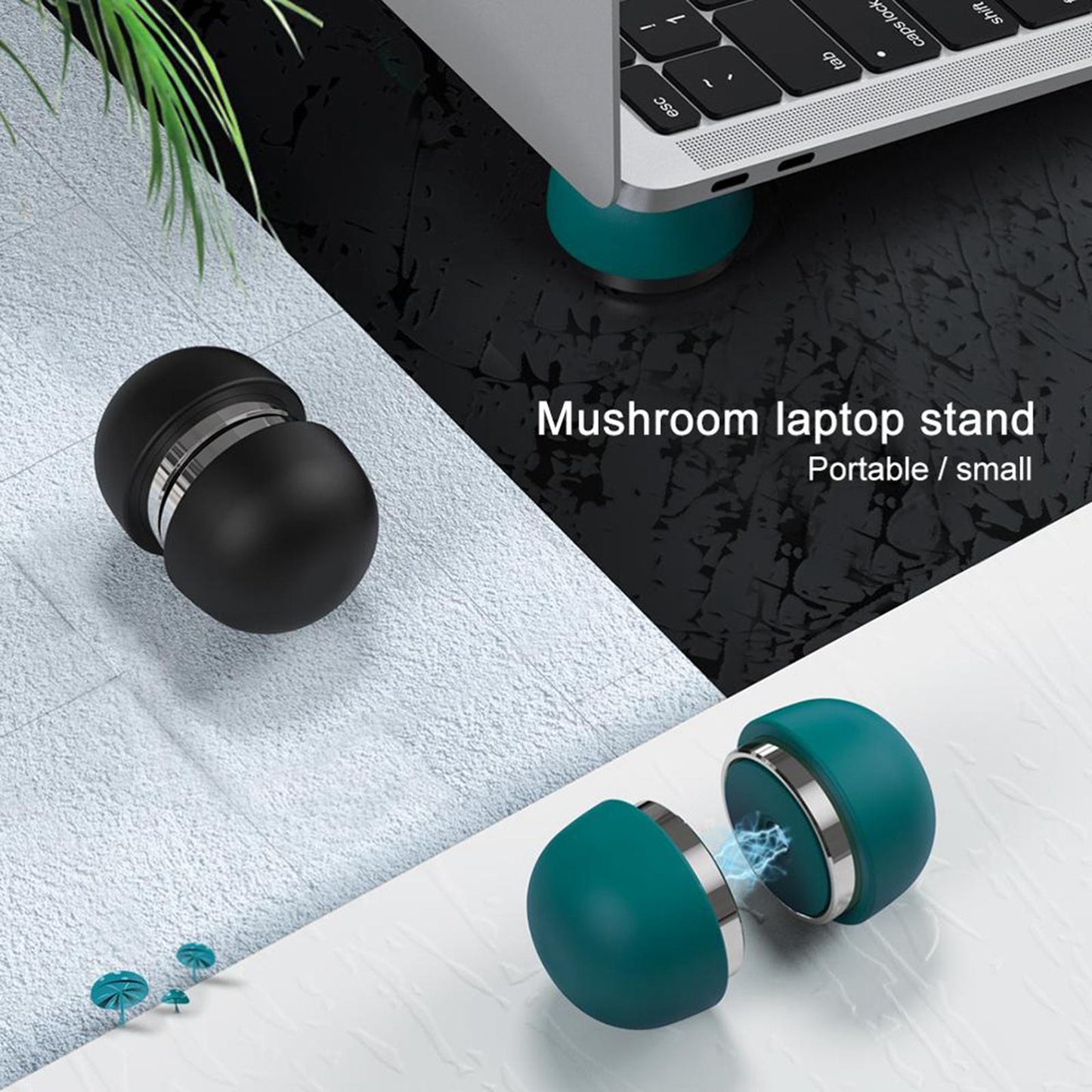 2x Magnetic Ball Laptop Stand Portable Cooling Pad Laptop Elevator Green