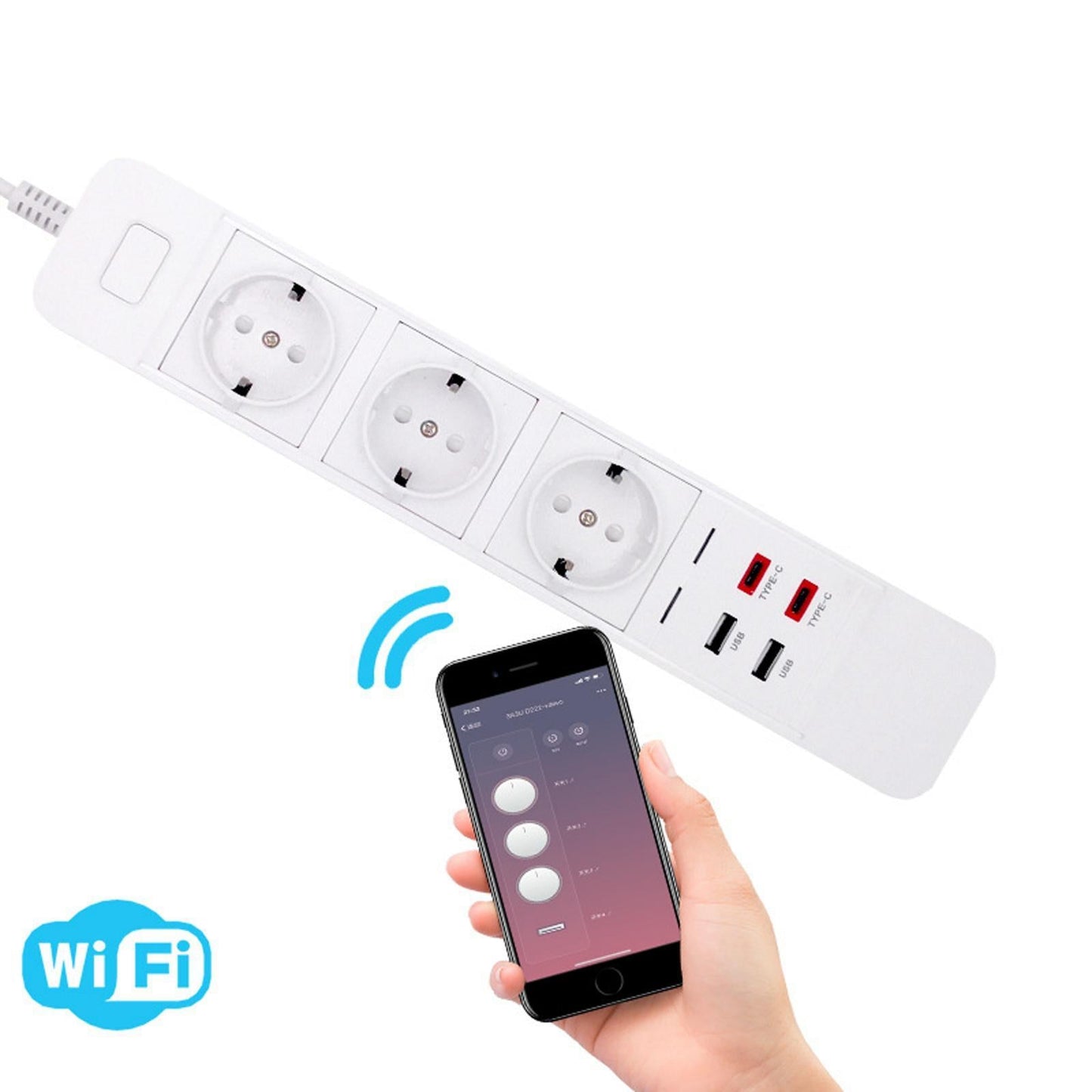 EU Plug Wifi Smart Electrical Socket Power Strip Surge Protection for Office