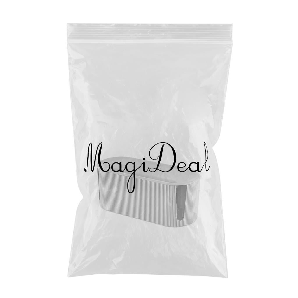 Cable Management Box Safety Dustproof with Cover for Plug Socket Desktop black