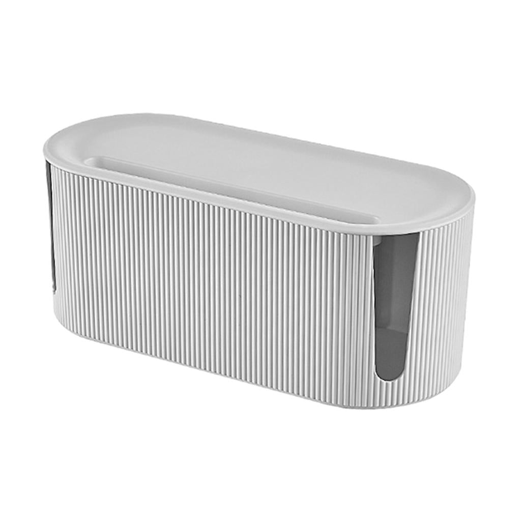 Cable Management Box Safety Dustproof with Cover for Plug Socket Desktop black