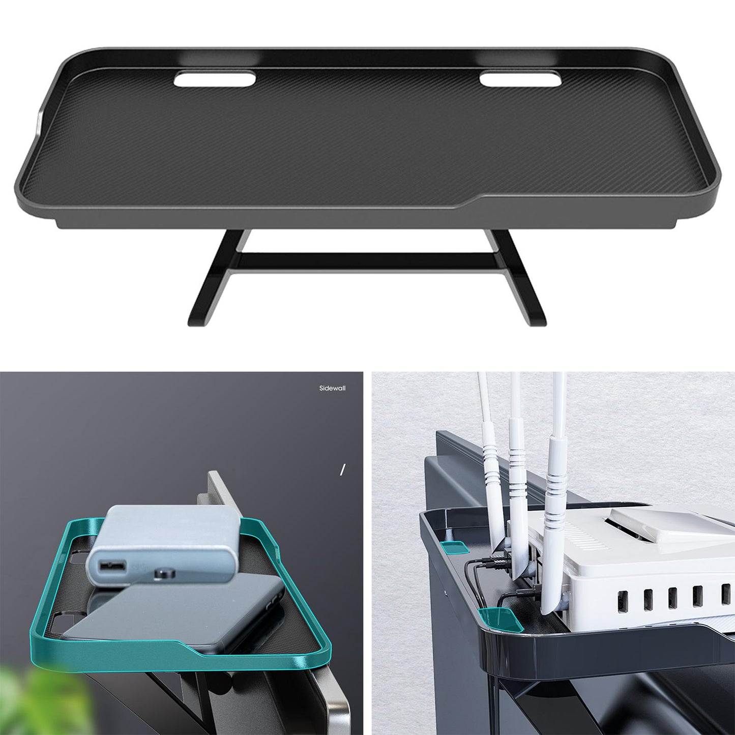 Wireless Router Storage Box Shelf Support Rack Organizer for Home Office Black