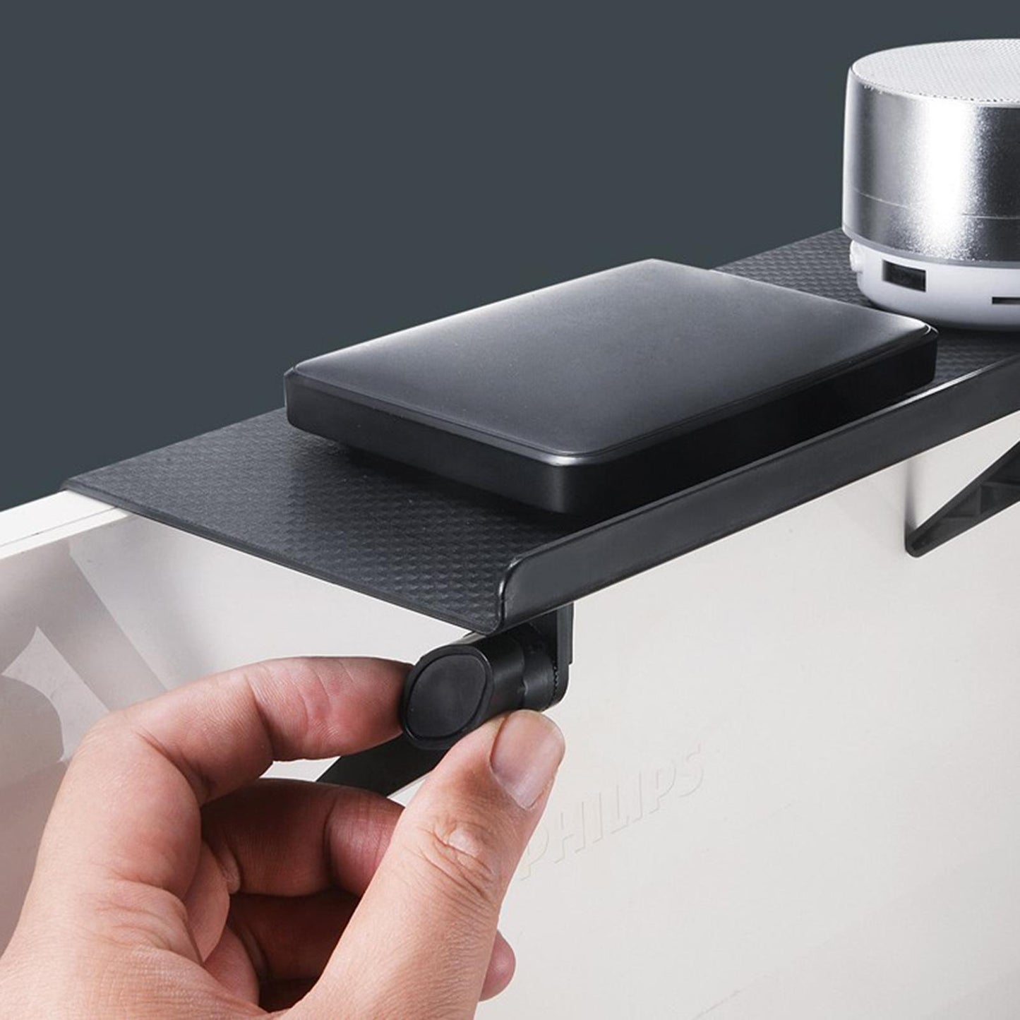 Adjustable TV Top Computer Screen Shelf for Router and Home Media Boxes