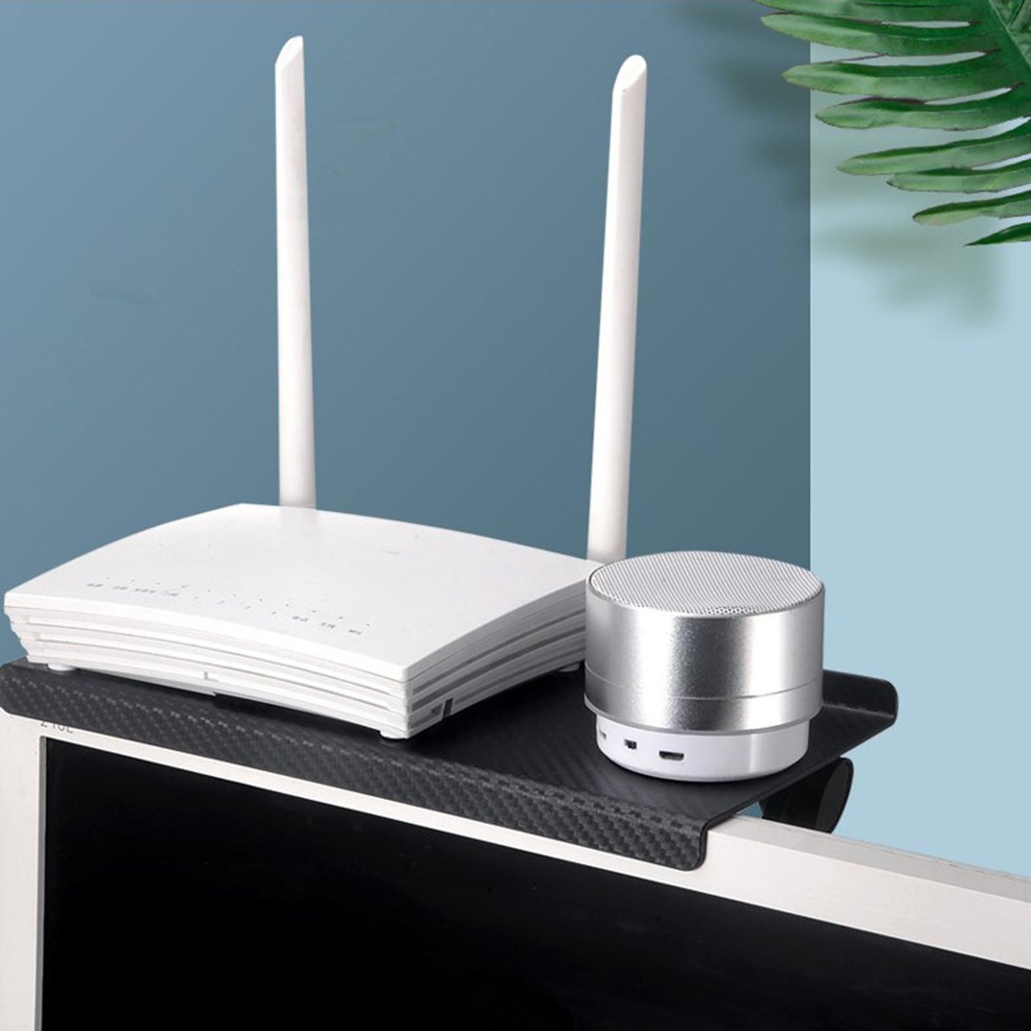 Adjustable TV Top Computer Screen Shelf for Router and Home Media Boxes