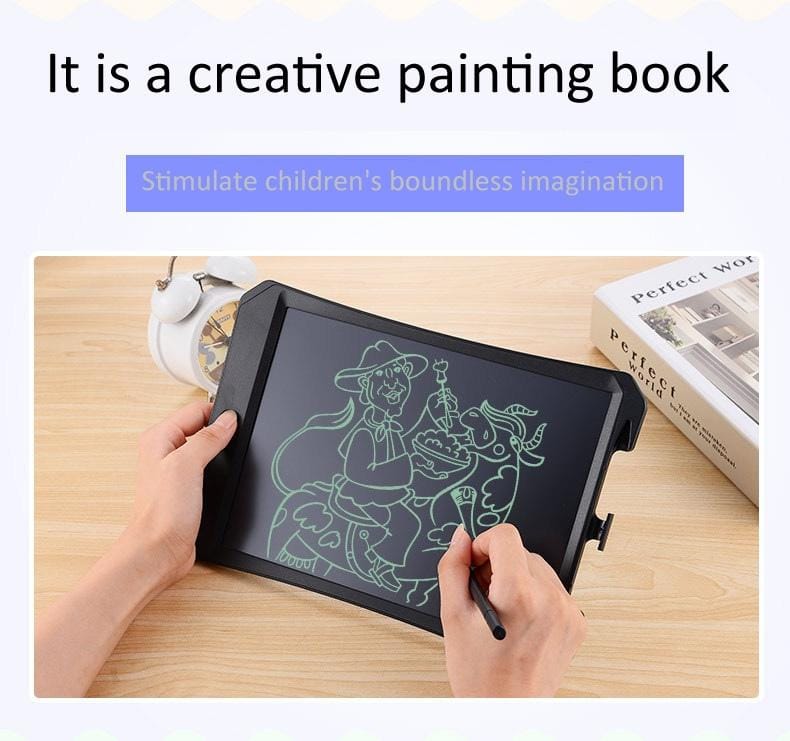 11 inch LCD Monochrome Screen Rough handwriting Writing Tablet High Brightness Handwriting Drawing Sketching Graffiti Scribble Doodle Board for Home Office Writing Drawing (White)