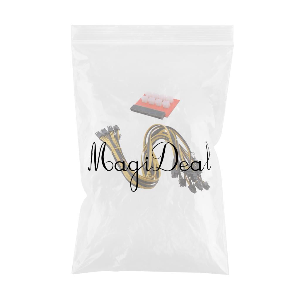 1200w750w Power Supply Breakout Adapter Board + 10 Cables 6Pin To (6+2)Pin