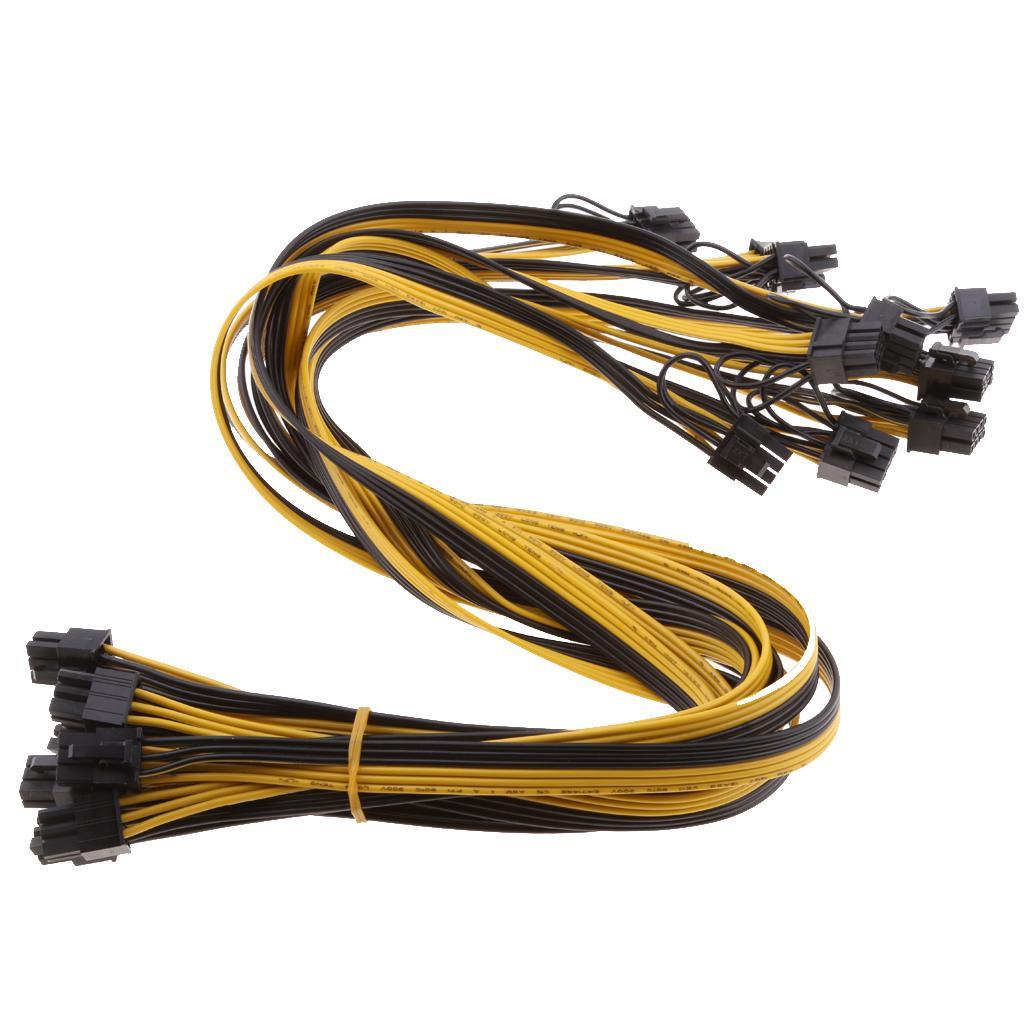 1200w750w Power Supply Breakout Adapter Board + 10 Cables 6Pin To (6+2)Pin