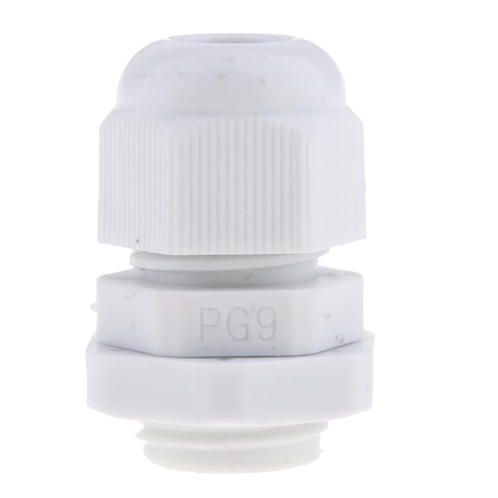 10Pc Waterproof IP68 Nylon Cable Glands Joints with Locking Nut and Washer PG7
