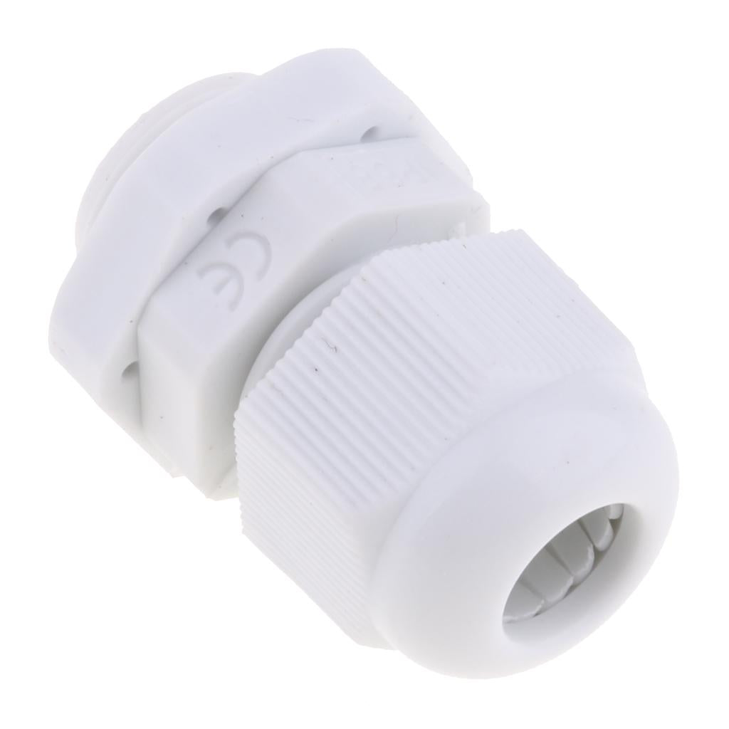 10Pc Waterproof IP68 Nylon Cable Glands Joints with Locking Nut and Washer PG7
