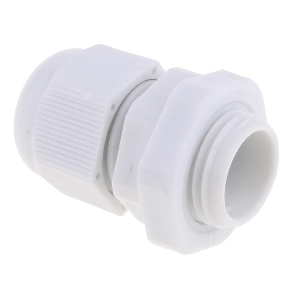 10Pc Waterproof IP68 Nylon Cable Glands Joints with Locking Nut and Washer PG7