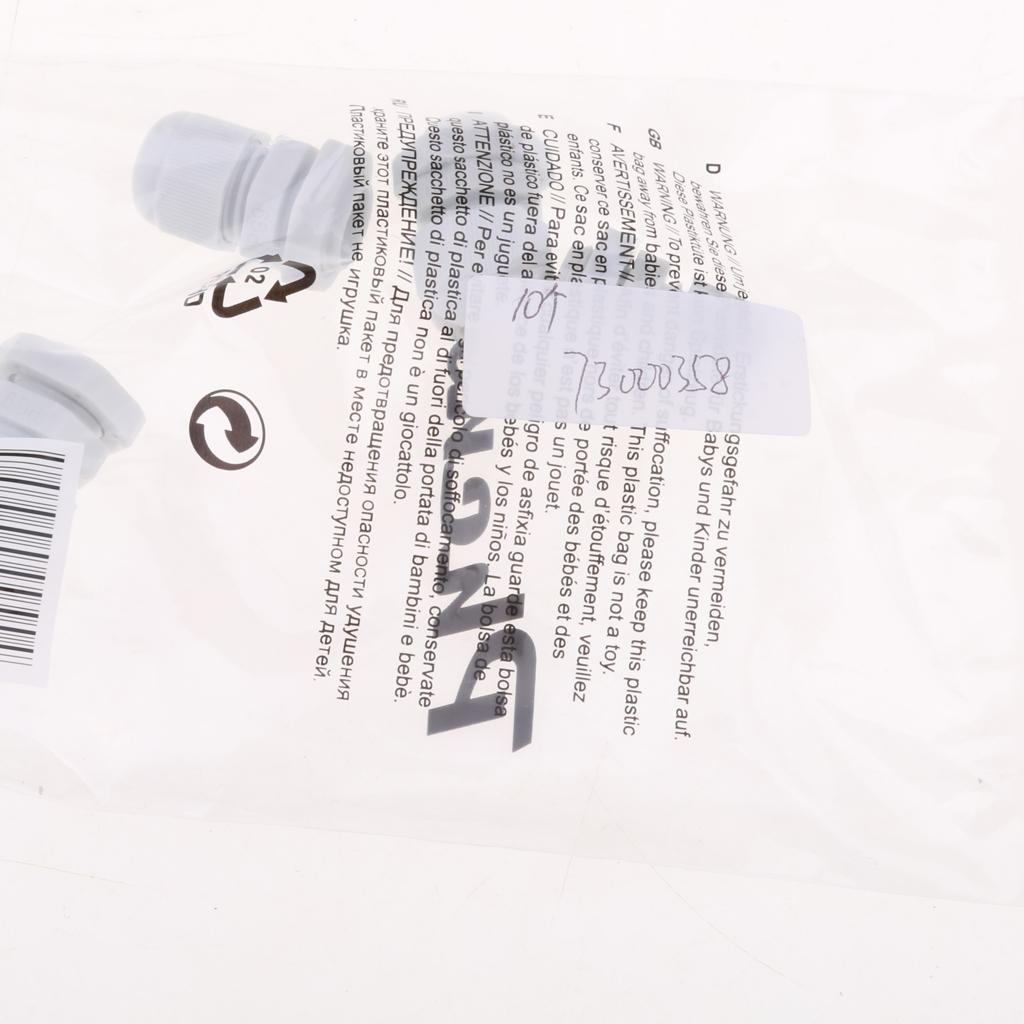 10Pc Waterproof IP68 Nylon Cable Glands Joints with Locking Nut and Washer PG7