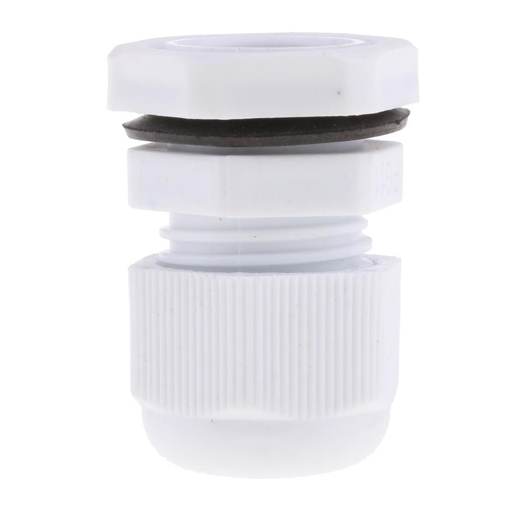10Pcs Waterproof IP68 Nylon Cable Gland Joints White Cord Connector PG 11