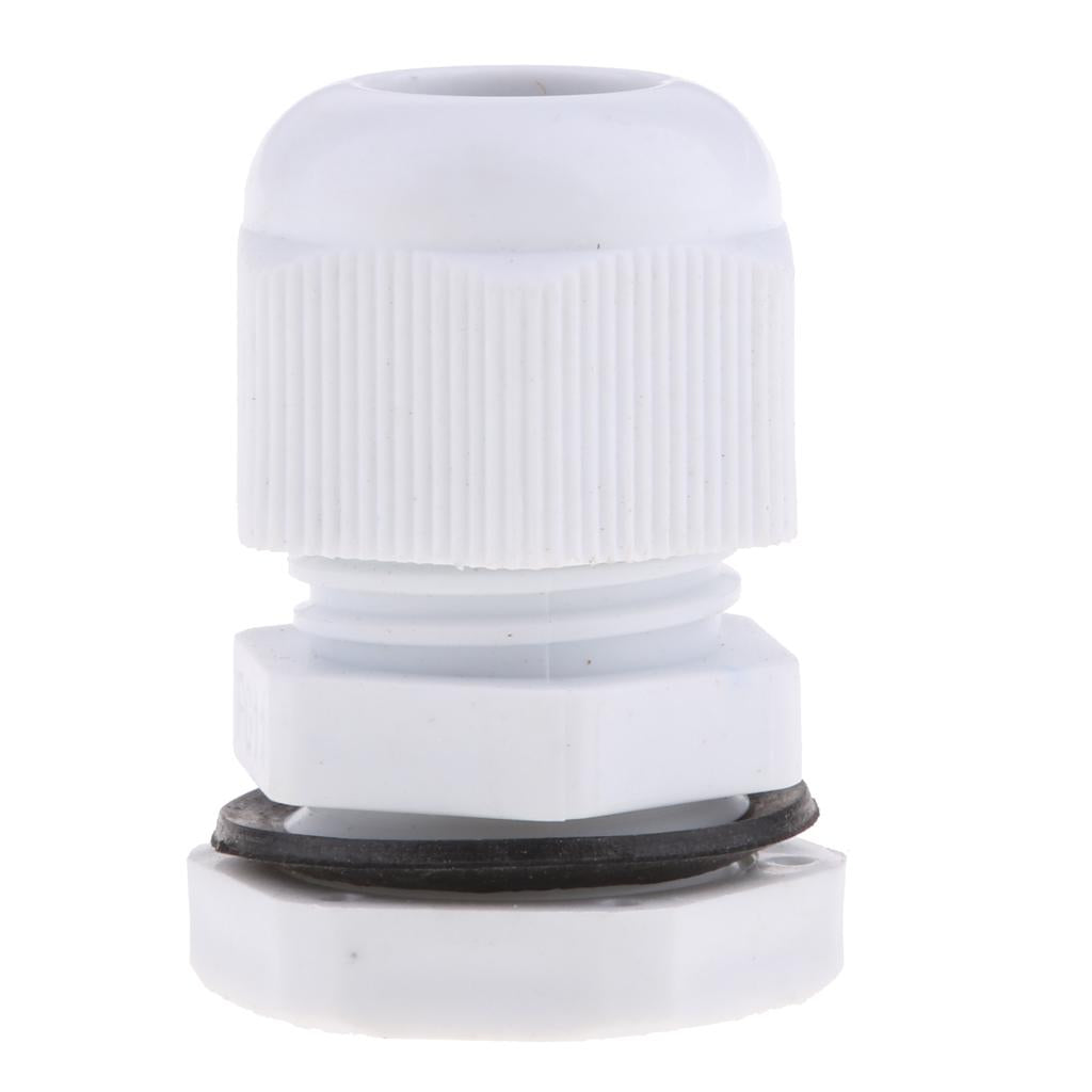 10Pcs Waterproof IP68 Nylon Cable Gland Joints White Cord Connector PG 11