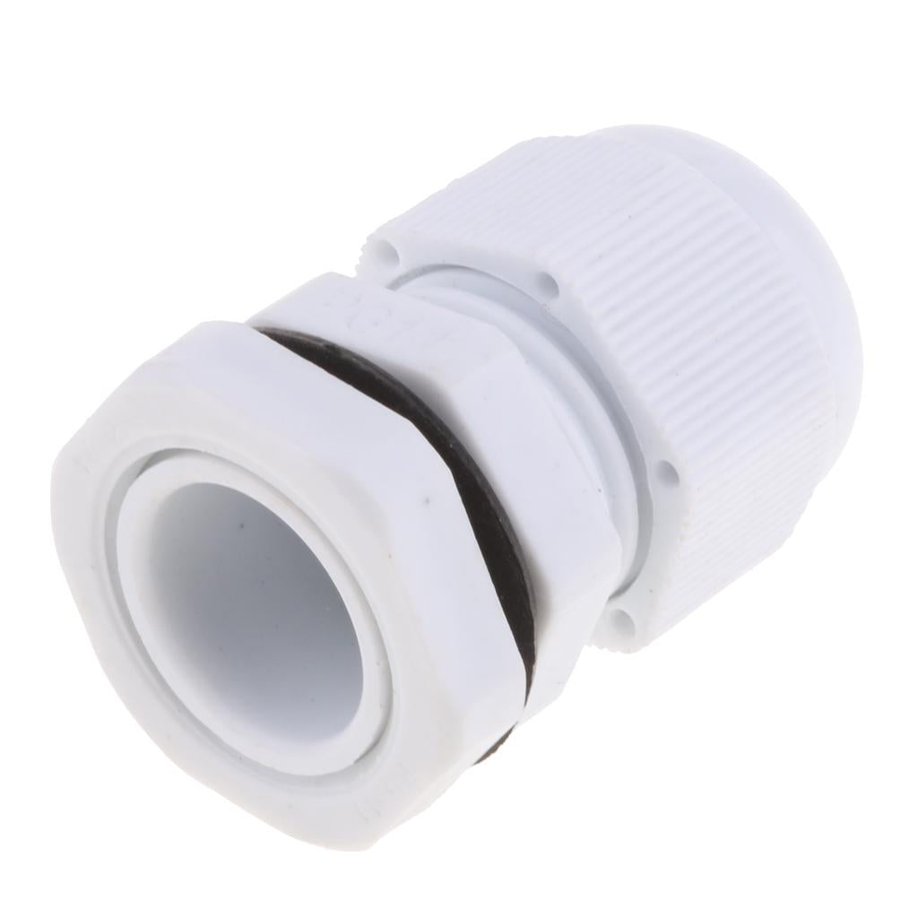 10Pcs Waterproof IP68 Nylon Cable Gland Joints White Cord Connector PG 11
