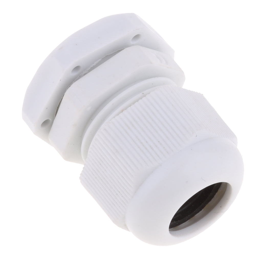 10Pcs Waterproof IP68 Nylon Cable Gland Joints White Cord Connector PG 13.5