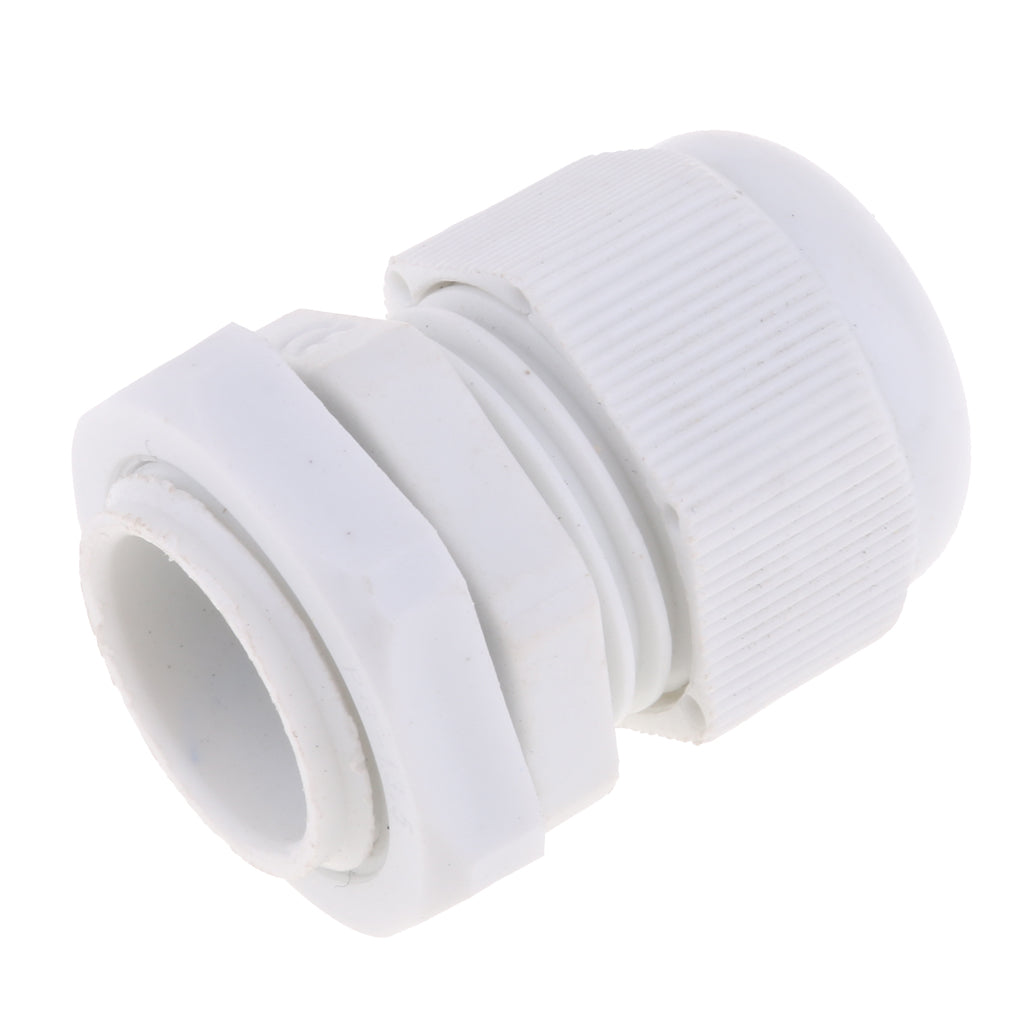 10Pcs Waterproof IP68 Nylon Cable Gland Joints White Cord Connector PG 13.5