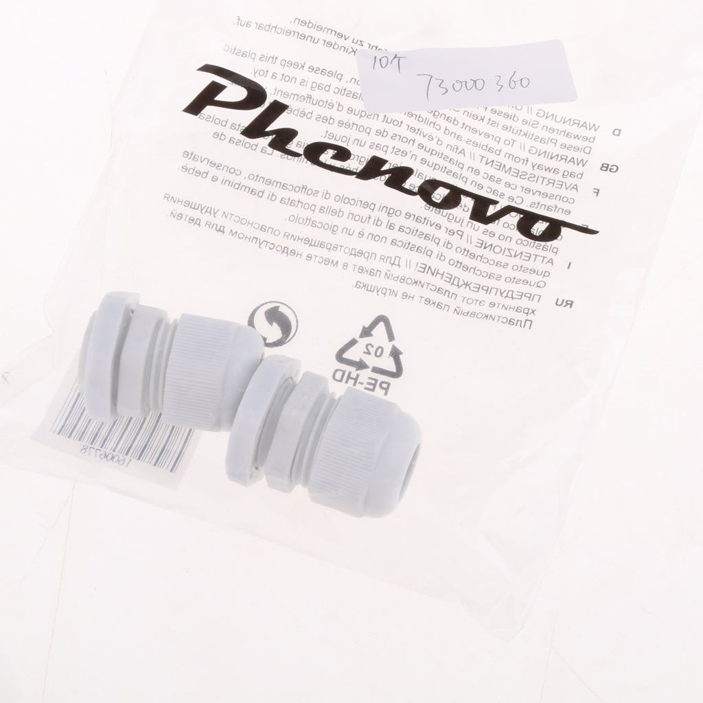 10Pcs Waterproof IP68 Nylon Cable Gland Joints White Cord Connector PG 13.5