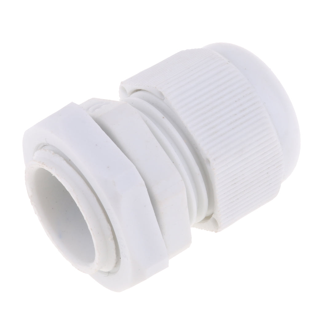 10Pcs Waterproof IP68 Nylon Cable Gland Joints White Cord Connector PG 16