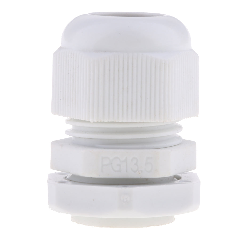 10Pcs Waterproof IP68 Nylon Cable Gland Joints White Cord Connector PG 16