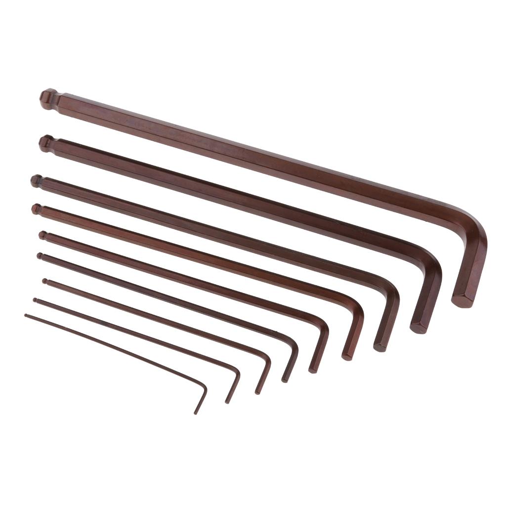 9Pcs Long Arm Metric Ball End Hex Key Wrench Set Hexagon Wrench / L-Wrench