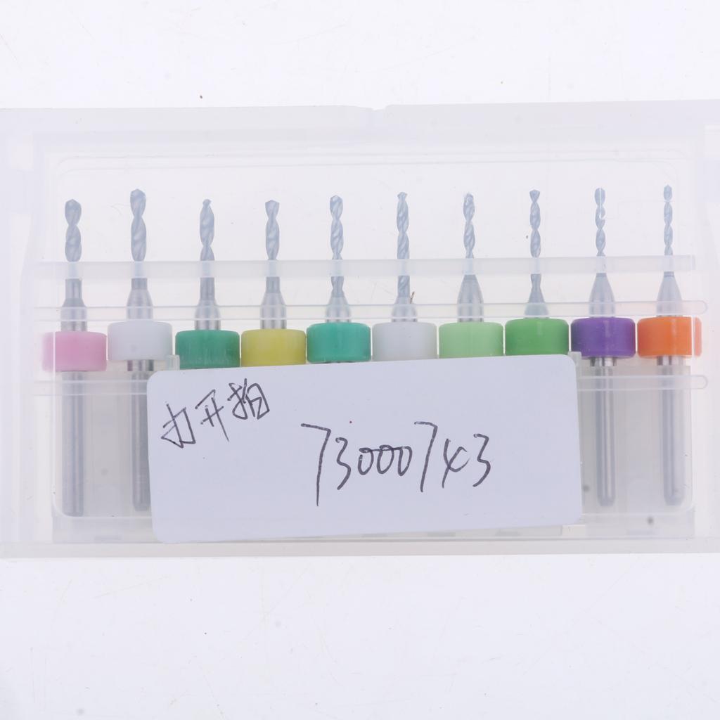 10Pc PCB CNC Print Circuit Board Carbide Micro Drill Bits Set 1.1-2mm DC02