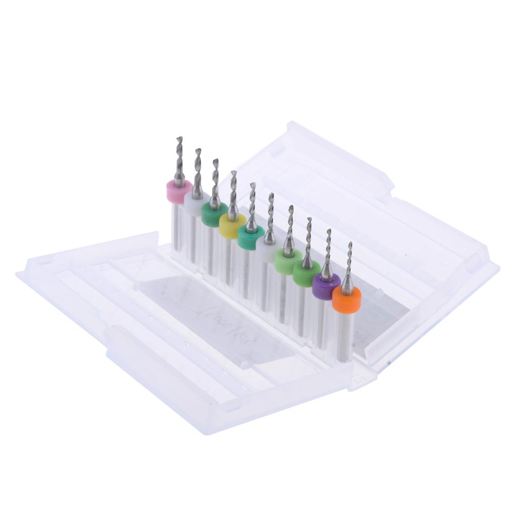 10Pc PCB CNC Print Circuit Board Carbide Micro Drill Bits Set 1.1-2mm DC02