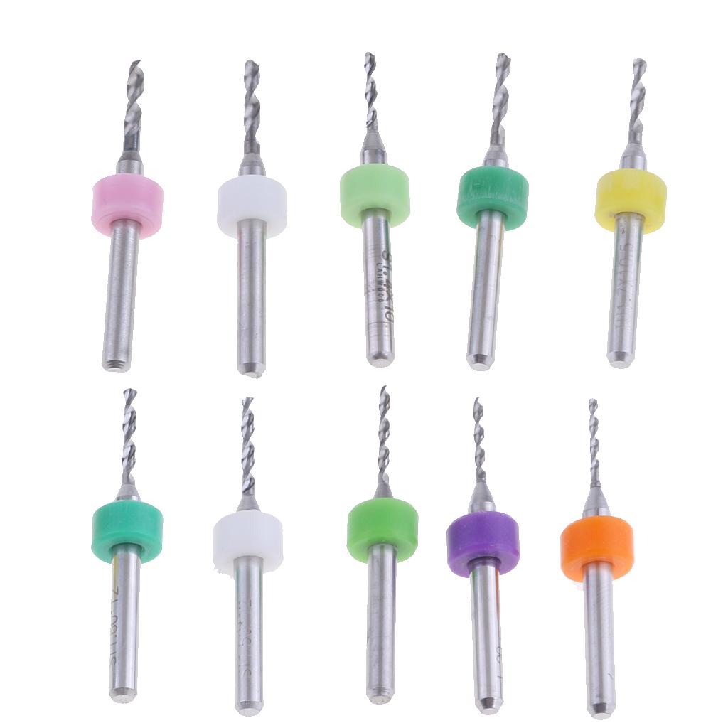 10Pc PCB CNC Print Circuit Board Carbide Micro Drill Bits Set 1.1-2mm DC02