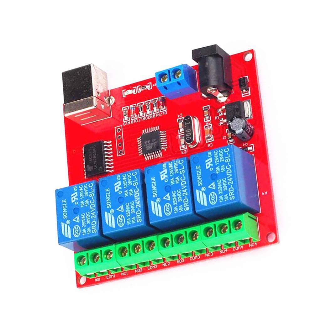 4-way 24V Computer PC Intelligent USB Control Switch Drive Free Relay Module