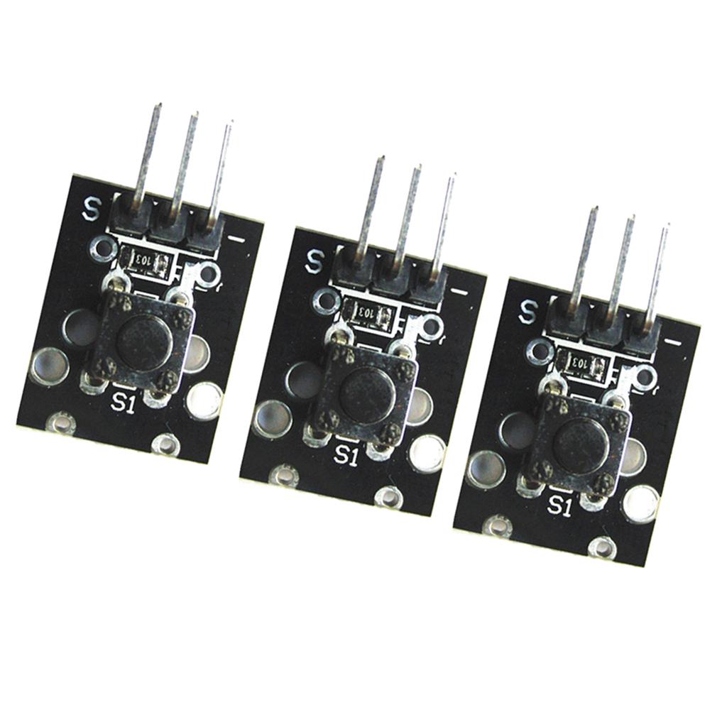 3Pcs KY-004 Tactile Switch 3 Pins Breakout Board Module Sensor for Arduino