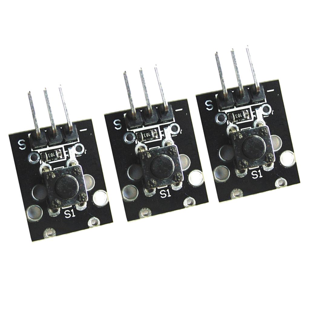 3Pcs KY-004 Tactile Switch 3 Pins Breakout Board Module Sensor for Arduino