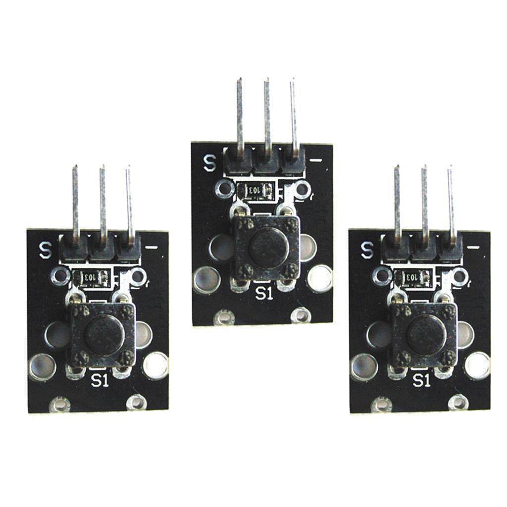 3Pcs KY-004 Tactile Switch 3 Pins Breakout Board Module Sensor for Arduino