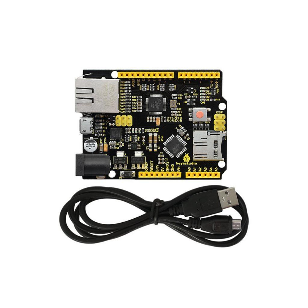 W5500 Ethernet Development Board with USB Cable (Without POE) for Arduino