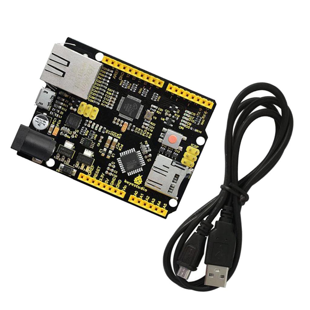 W5500 Ethernet Development Board with USB Cable (Without POE) for Arduino