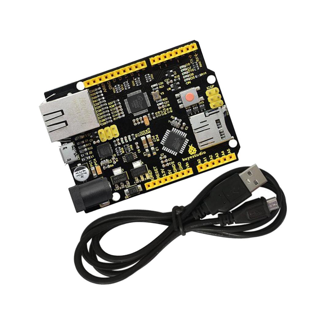 W5500 Ethernet Development Board with USB Cable (Without POE) for Arduino