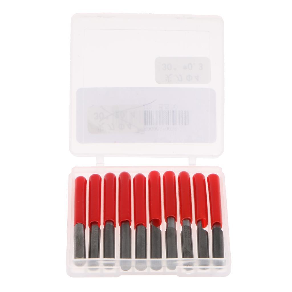 10 Piece 4mm Wood Milling Carving Cutter Flat Cutter Carved 15 Degree 0.1mm
