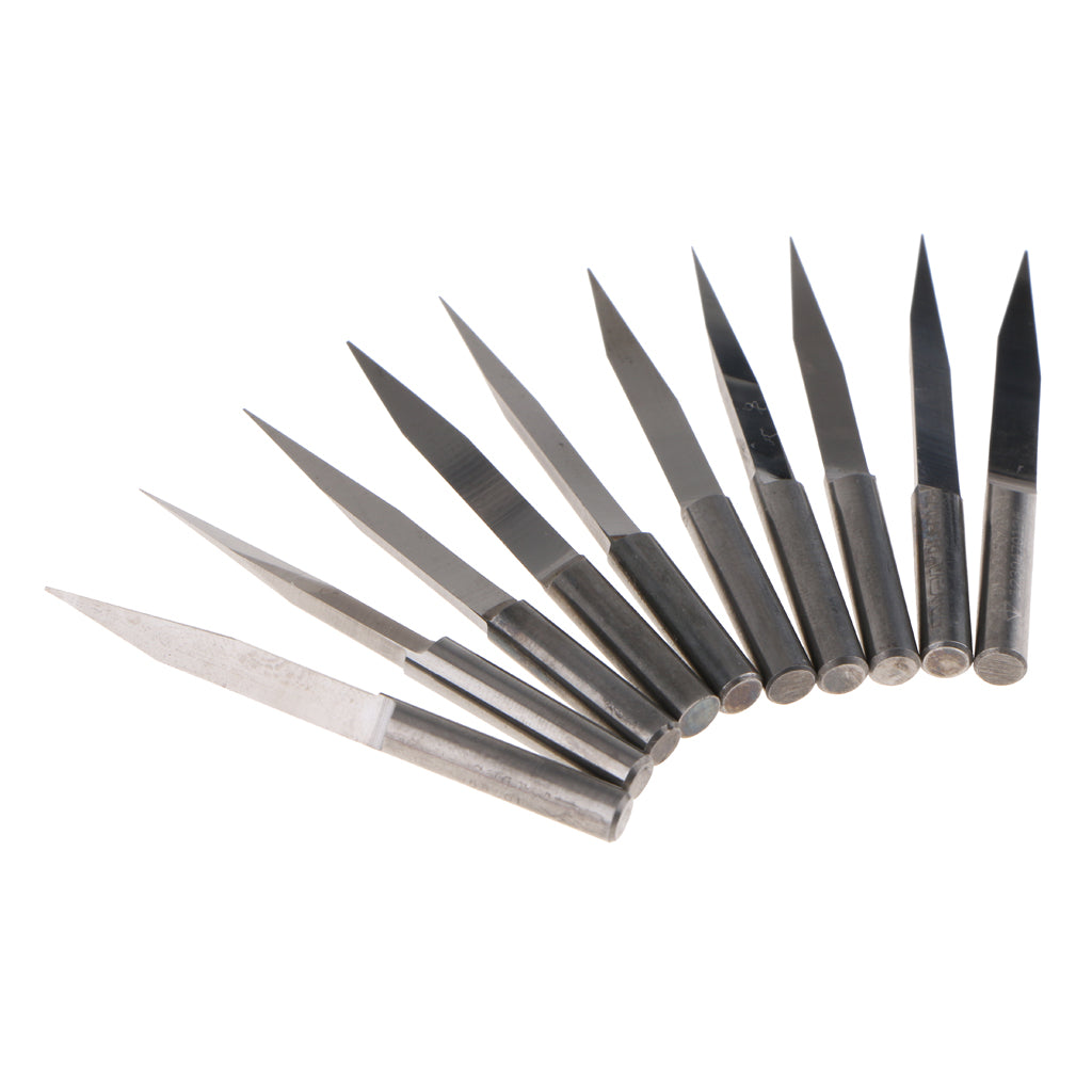 10 Piece 4mm Wood Milling Carving Cutter Flat Cutter Carved 15 Degree 0.3mm