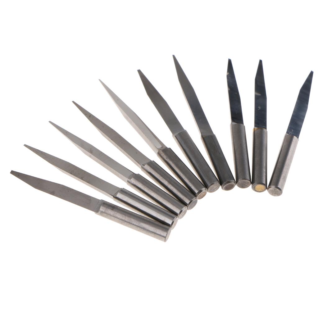 10 Piece 4mm Wood Milling Carving Cutter Flat Cutter Carved 15 Degree 0.6mm